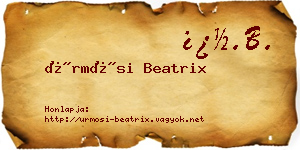 Ürmösi Beatrix névjegykártya