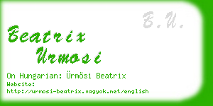 beatrix urmosi business card