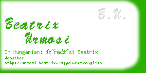 beatrix urmosi business card